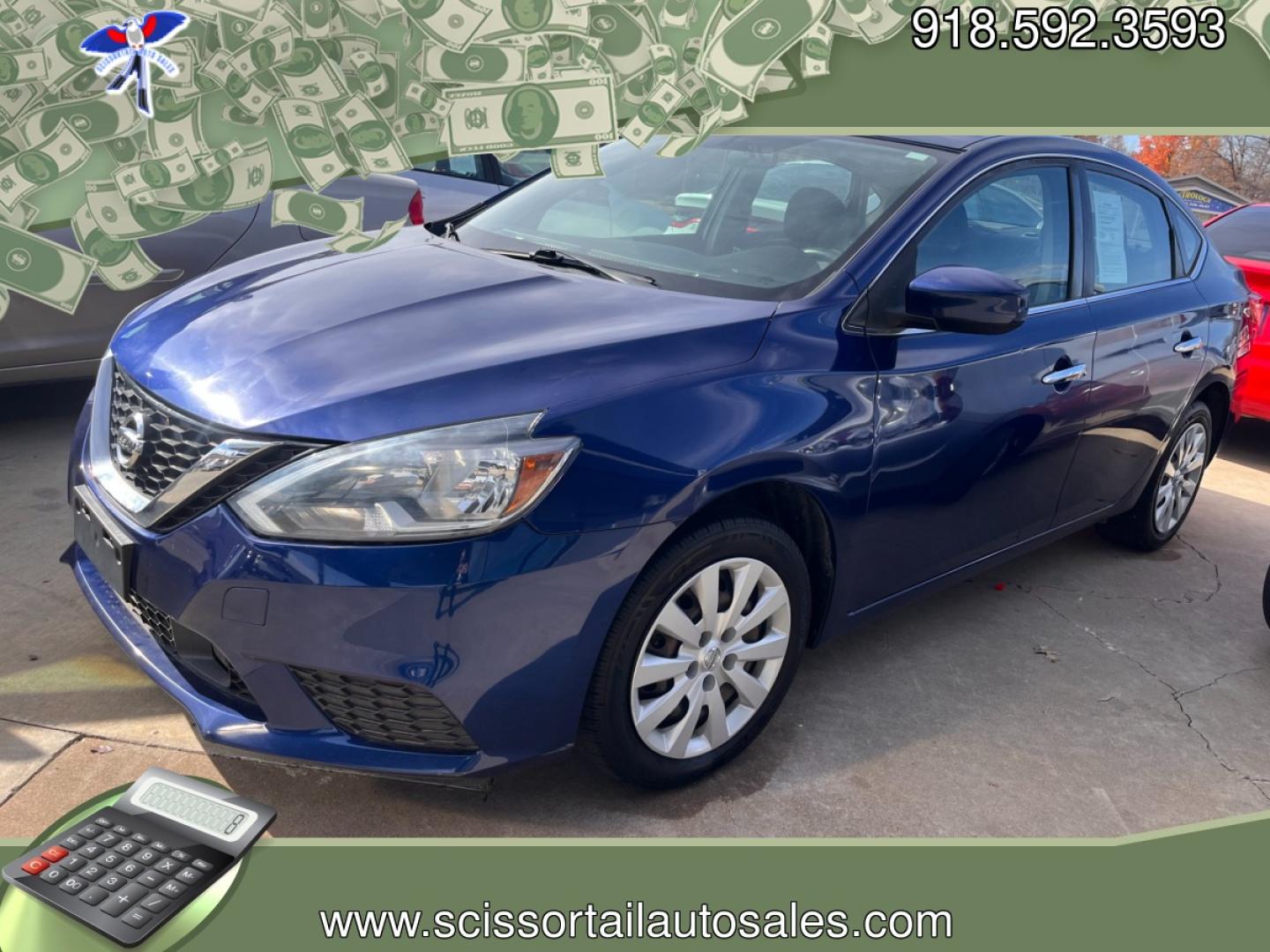 2018 BLUE NISSAN SENTRA SR; S; SL; SV S CVT (3N1AB7AP1JY) with an 1.8L L4 SFI DOHC 16V engine, CVT transmission, located at 8101 E. Skelly Dr., Tulsa, OK, 74129, (918) 592-3593, 36.121891, -95.888802 - Photo#0